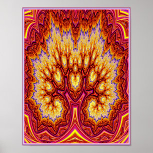 Red Fractal Träd Poster