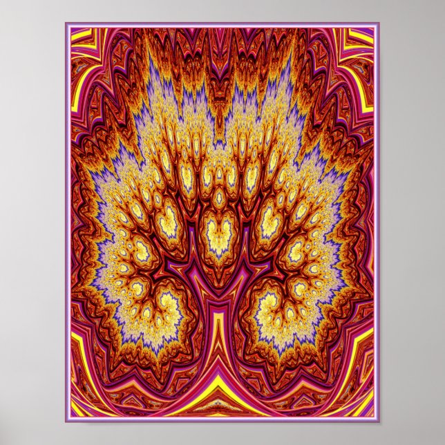 Red Fractal Träd Poster (Framsidan)