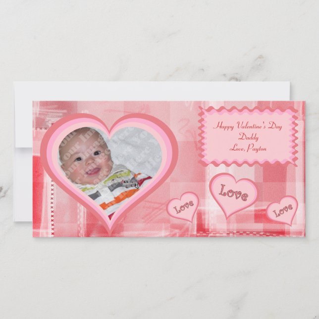 Red Fractalers Valentine Photo Card Julkort (Framsida)