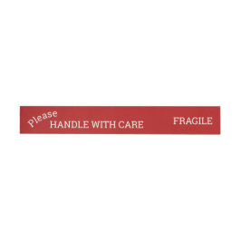 Red Fragile Handle with Care Shipping Etikettband