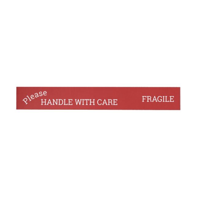 Red Fragile Handle with Care Shipping  Etikettband (Individual)