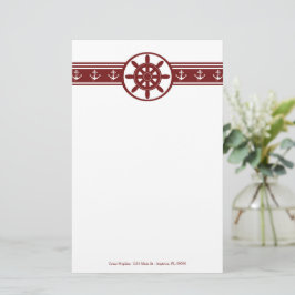 Red Fraktass Wheel Personlig Stationery Brevpapper