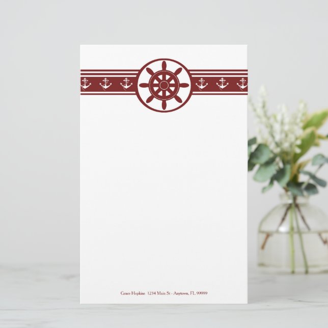 Red Fraktass Wheel Personlig Stationery Brevpapper (Stående Fram)