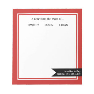 Red Framed "from Mamma of", Personlig Anteckningsblock