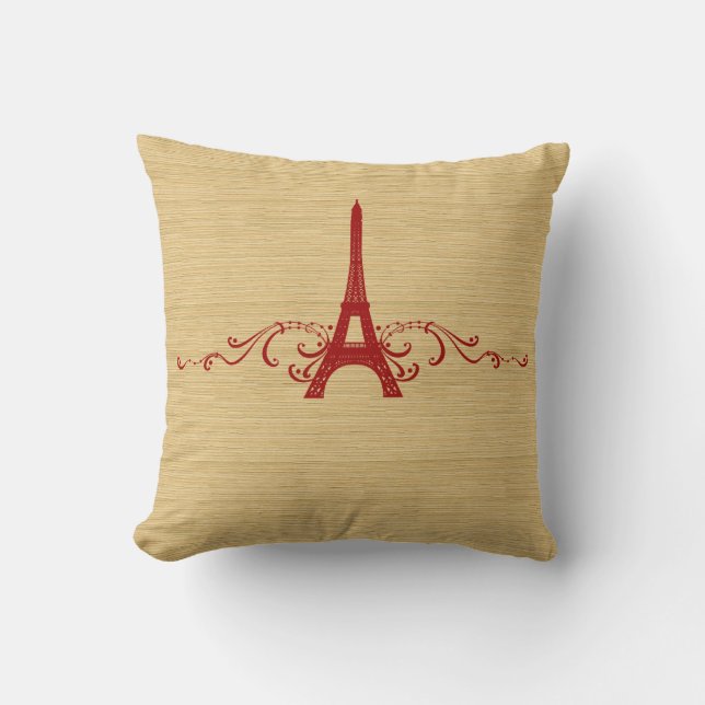 Red Fransk Flourish Pillow Kudde (Framsida)