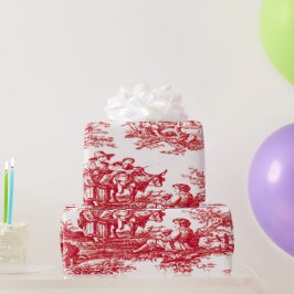 Red Fransk Land Toile Presentpapper