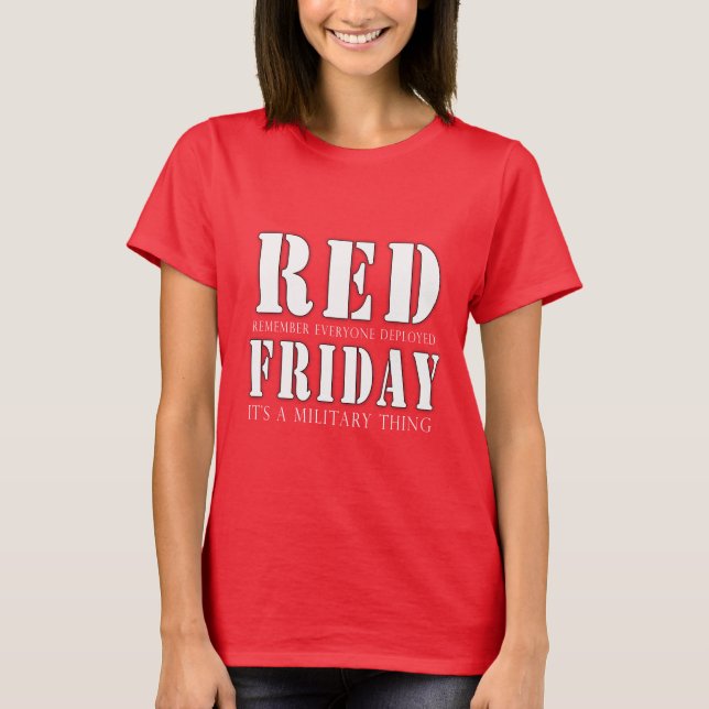 RED Fredag A militärt Sak T-shirt (Framsida)