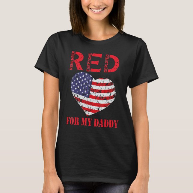 Red Fredag för min pappa stöder våra trupper Pappa T Shirt (Framsida)