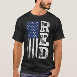 RED Fredag, kom ihåg alla utplacerade amerikanska T Shirt