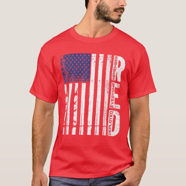 RED Fredag kommer ihåg alla utplacerade amerikansk T Shirt (Framsida)