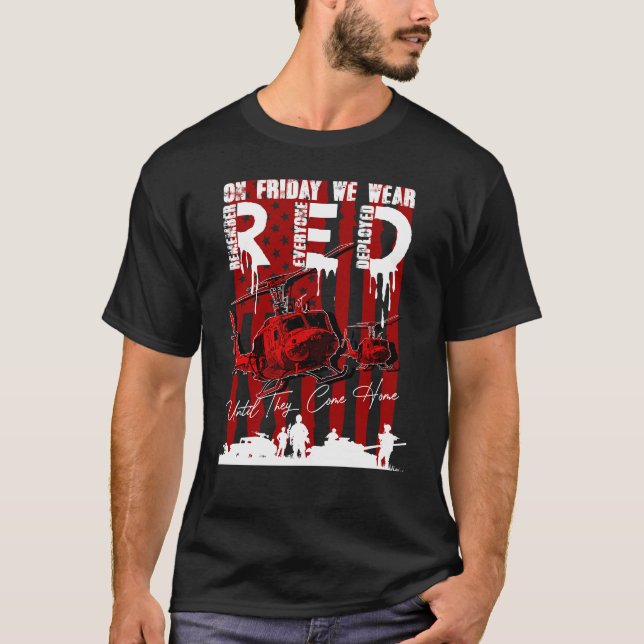 RED Fredag kommer ihåg alla utplacerade amerikansk T Shirt (Framsida)