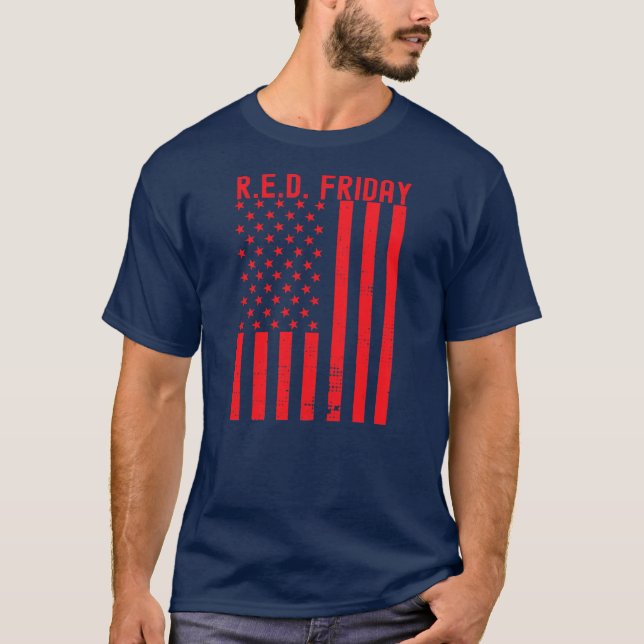 Red Fredag kommer ihåg alla utplacerade Grunge T Shirt (Framsida)