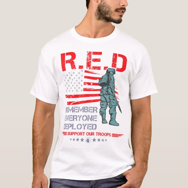 Red Fredag militärshirt Kom ihåg att alla är utpla T Shirt (Framsida)