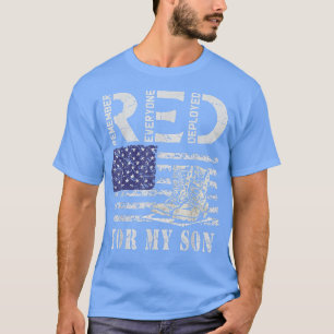 Red Fredag Support Son American Flagga Heart Milit T Shirt