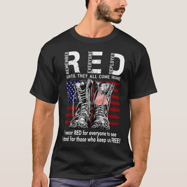 Red Friday Suprt Our Troops Until They All Come Ho T Shirt (Framsida)