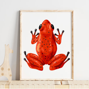 Red Frog Digital Print Utskrift av grovvägg Poster