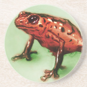 Red Frog SandStone Underlägg, Animalisk skiss Underlägg Sandsten