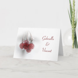 Red Frosty Berries Winter Wedding bjudande Inbjudan