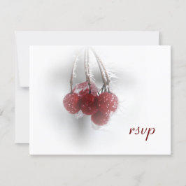 Red Frosty Berries Winter Wedding OSA Kort