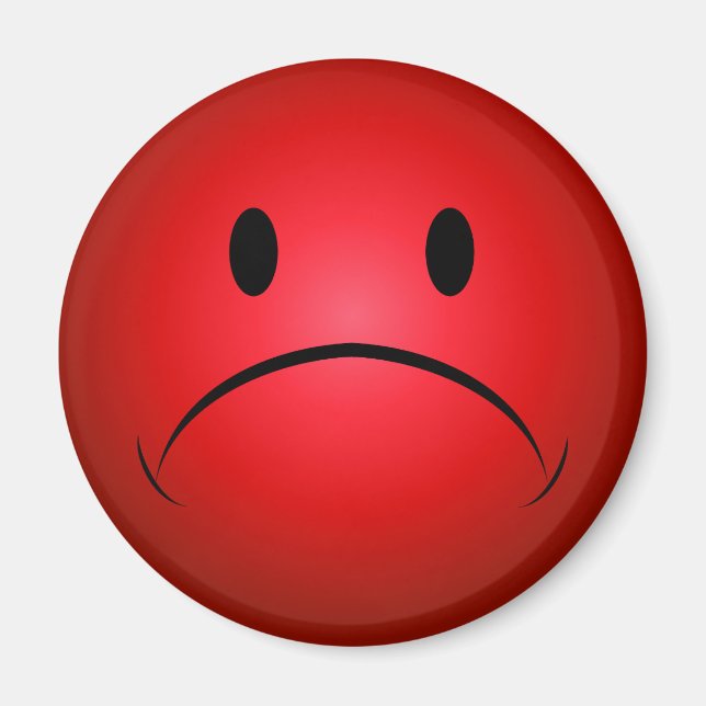 Red Frownie Ansikte Magnet (Framsidan)