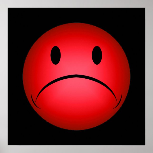 Red Frownie Ansikte Poster (Framsidan)