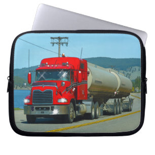Red Fuel Tanker Lastbil & Sjö Scenia Driving Art Laptop Fodral