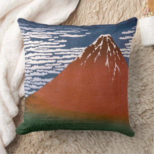 Red Fuji, Aka Fujiyama Volcano Katsushika Hokusai Kudde