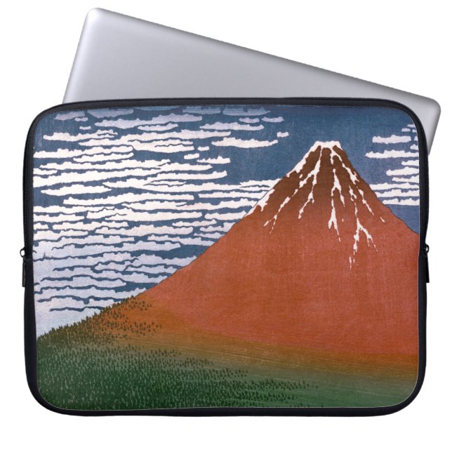 Red Fuji, Aka Fujiyama Volcano Katsushika Hokusai Laptop Fodral (Framsidan)