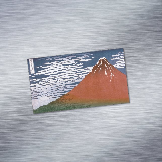 Red Fuji, Aka Fujiyama Volcano Katsushika Hokusai Magnetiska Visitkort (In Situ)