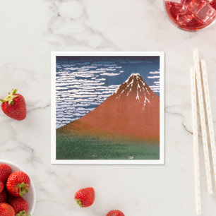 Red Fuji, Aka Fujiyama Volcano Katsushika Hokusai Pappersservett