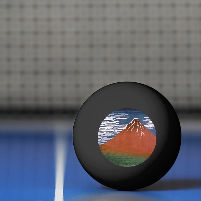 Red Fuji, Aka Fujiyama Volcano Katsushika Hokusai Pingisboll (Netto)