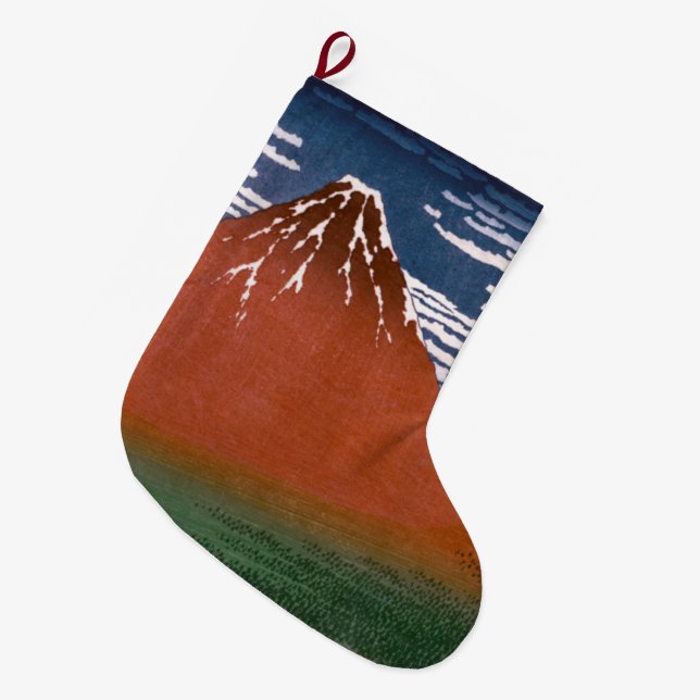 Red Fuji, Aka Fujiyama Volcano Katsushika Hokusai Stor Julstrumpa (Framsidan (Hängande))