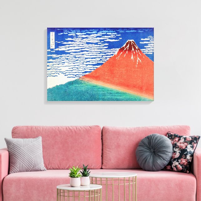 Red Fuji | Hokusai | Canvastryck (Insitu (Vardagsrum))