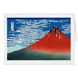 Red Fuji Hokusai japansk Fine Art OBS Kort