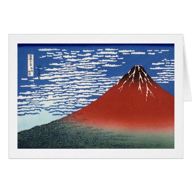 Red Fuji Hokusai japansk Fine Art OBS Kort (Framsidan Horizontal)