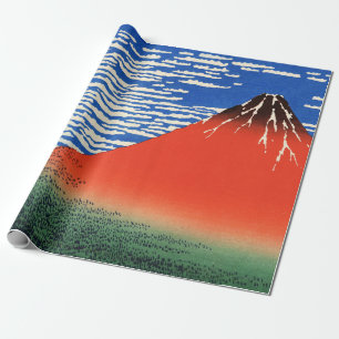 Red Fuji Hokusai Ukiyo-e Japansk Art Decoupage Presentpapper