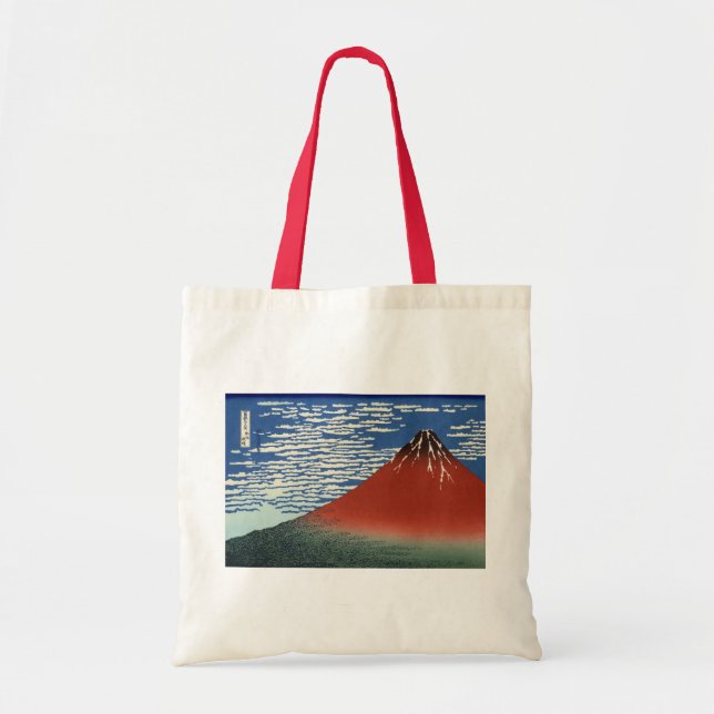 Red Fuji - södra Vinden, Clear Himlar Tote Bag Tygkasse (Framsidan)