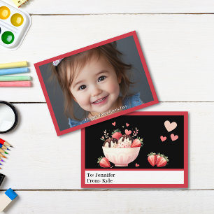 Red Fullt Photo Mini Classroom Valentine Day Anteckningskort