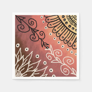 Red Funny Art Mönster Pappersservett