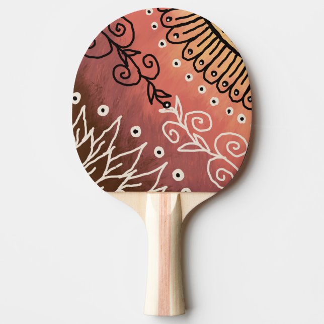 Red Funny Art Mönster Pingisracket (Framsidan)
