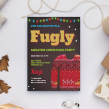 Red Funny Fugly Ugly Sweater jul Party