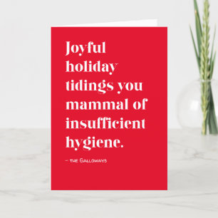 Red Funny Glatt Tidings jul-Helgdag Helgkort
