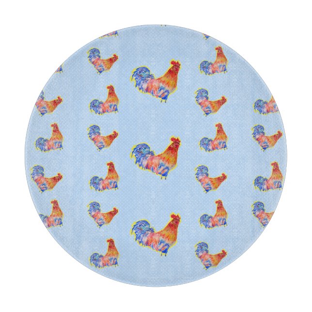 Red Funny Tupp Cockerel Blue and White Spots Cu (Framsidan)