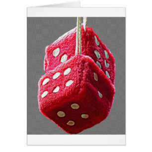 Red Fuzzy Dice Hälsningskort