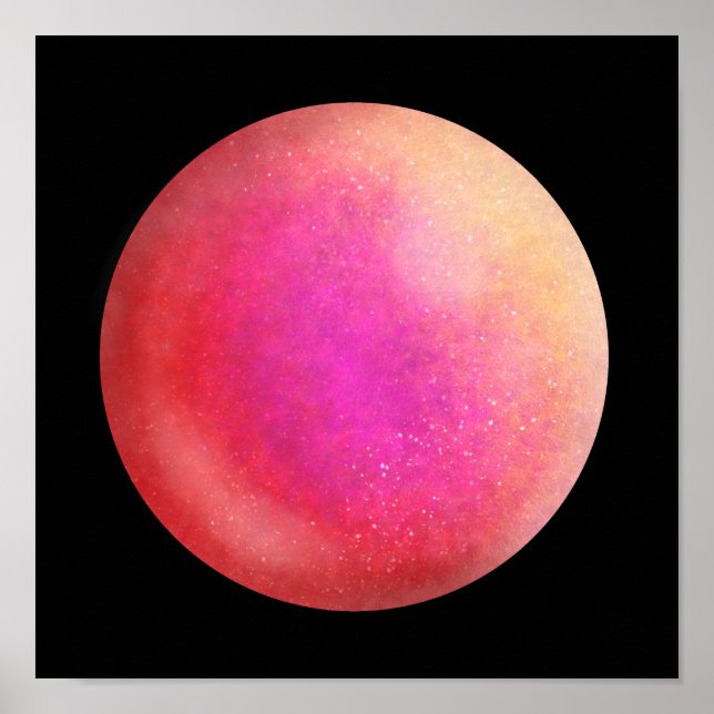 Red Galaxy Orb - Scarlett och Violet Marble Print Poster (Framsidan)