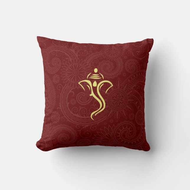 Red Ganesha Pillow Kudde (Framsida)