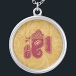 Red Ganesha Sterling silver Necklace Silverpläterat Halsband<br><div class="desc">Fin Ganesha Design Sterling silver Necklace. Underbar som bröllopsförmån,  bröllop-gåva,  födelsedagspresent eller helgdag. Ändra färg i bakgrunden om du vill. Du kan lägga till text/färg i ditt namn.</div>