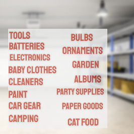 Red Garage Organisera Anpassade Vinyl Stickers Klistermärken