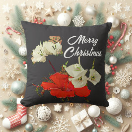Red Garden Hibiscus God jul Blommigt Baby Kudde