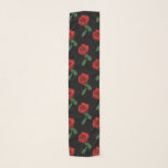 Red Garden Ro Flower Blommigt Chiffon Scarf Sjal<br><div class="desc">Denna vackra blommigt chiffon scarf har en upprepande mönster av en enda röd ros-blomma med grönt löv på en rent svart bakgrund. Vilken underbar idé för en trädgårdsmästare eller blomma älskare!</div>